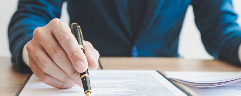 Lawyer reviewing legal documents