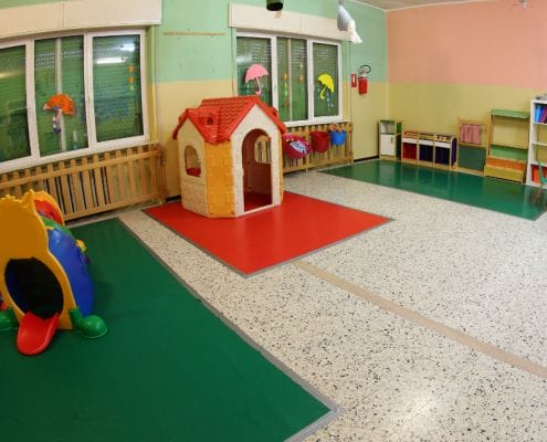 Empty room at daycare center